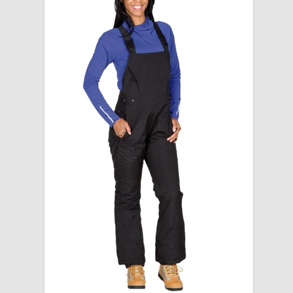 SPORT ESSENTIALS Women’s Overall Snow Bib Pants Snowboard Ski -Black NWOT - Picture 2 of 2